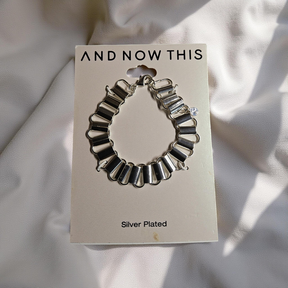 New Silvertone And Now This Bracelet